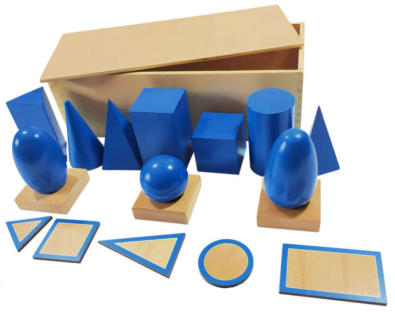 Montessori Bryły geometryczne z pudełkiem