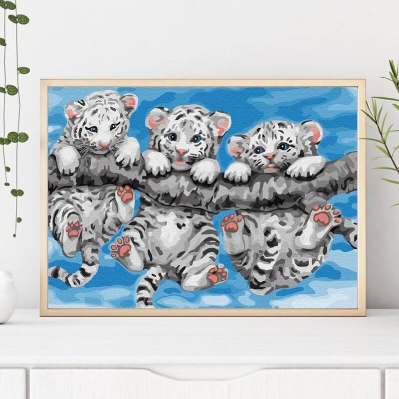 Kreatywne pomoce do terapii ręki - Malowanie Po Numerach Małe Tygrysy