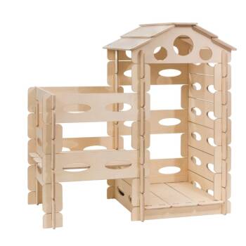 Build&Play Buduj i baw się - drewniany plac zabaw Montessori ze schodkami
