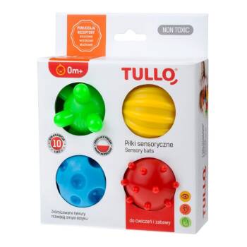 Piłki sensoryczne 4 szt. + darmowy E-BOOK - 11 zabaw z piłeczkami sensorycznymi