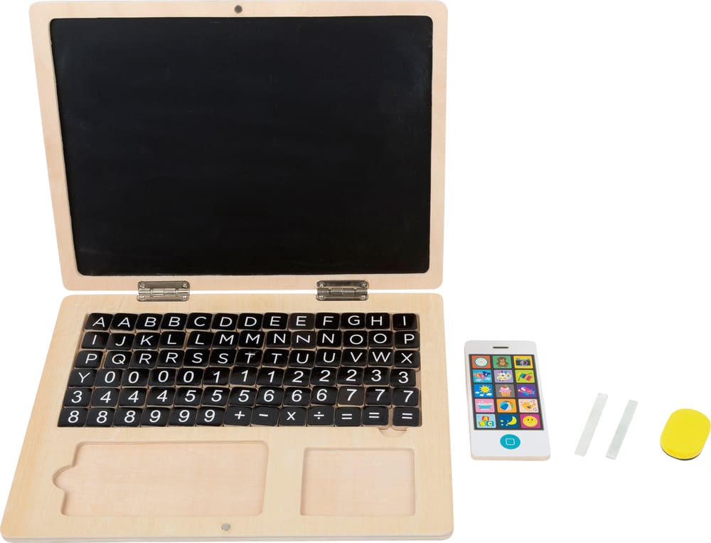 Laptop edukacyjny dla dzieci z drewna