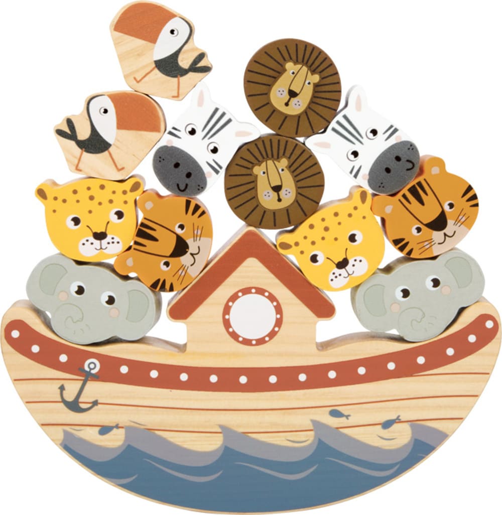 Drewniana gra - Balansujący statek Safari zapewni interesujące zajęcia dla dzieci już od 3 roku życia.