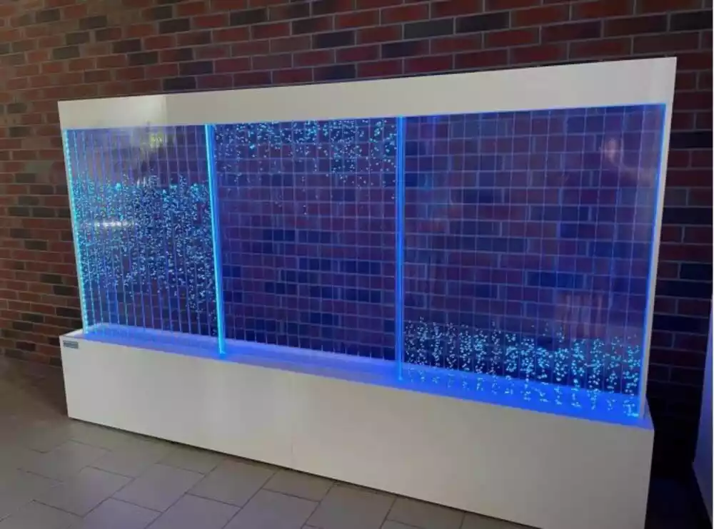 Ścianka wodna bąbelkowa podświetlana RGB LED z elektro sekcjami 170 cm (podstawa 305x40 cm)